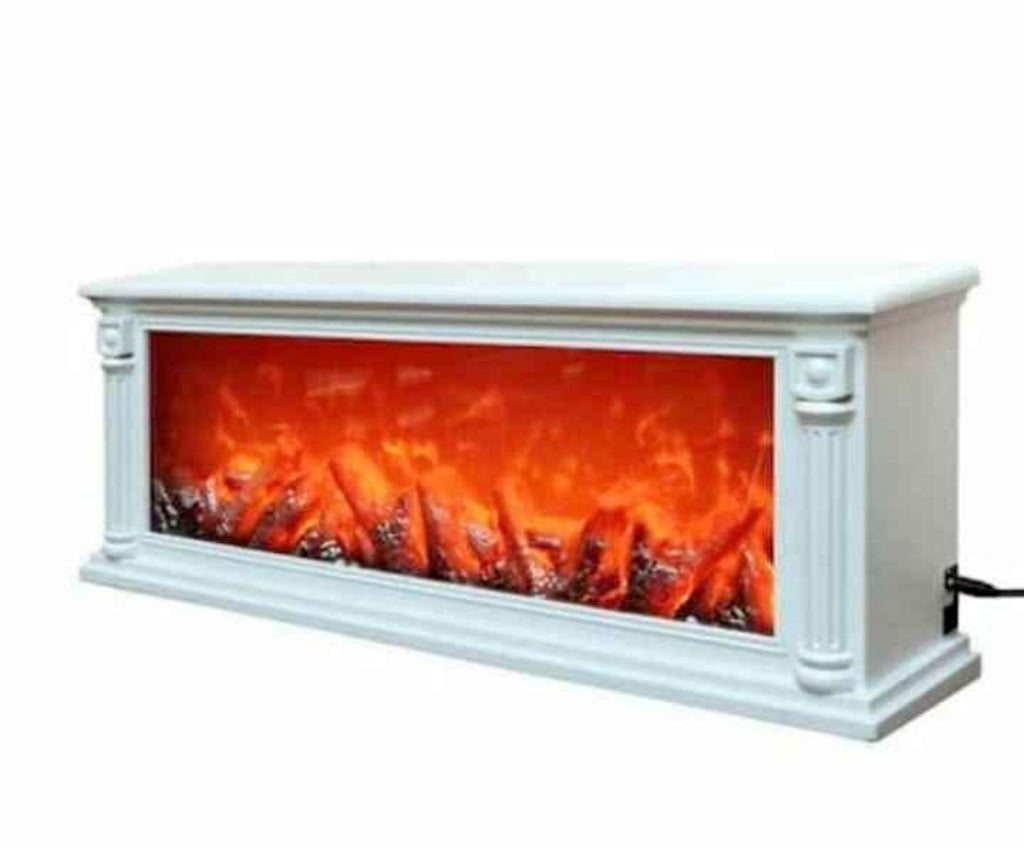 Cheminée Électrique Décorative – Effet Flamme Réaliste avec Chauffage Intégré / NOIR