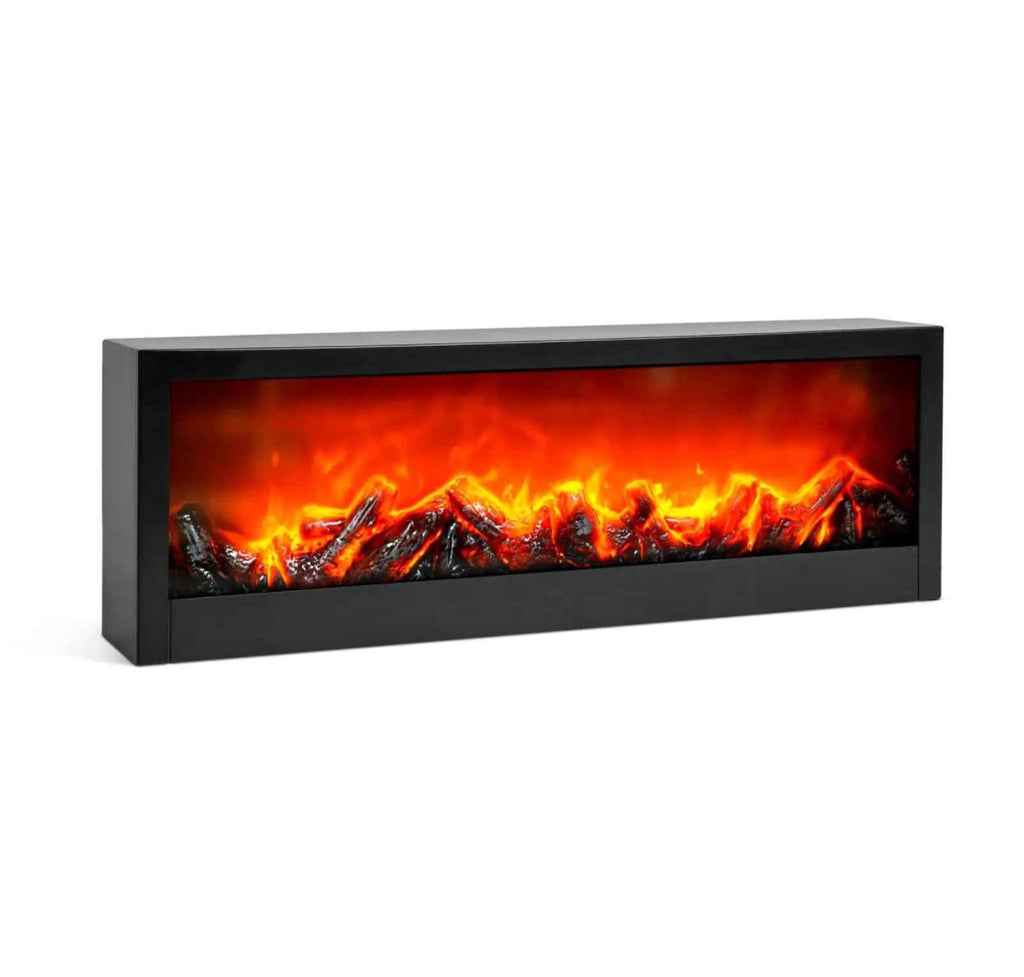 Cheminée Électrique Décorative – Effet Flamme Réaliste avec Chauffage Intégré / NOIR