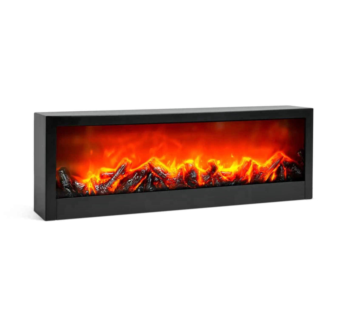 Cheminée Électrique Décorative – Effet Flamme Réaliste avec Chauffage Intégré / NOIR